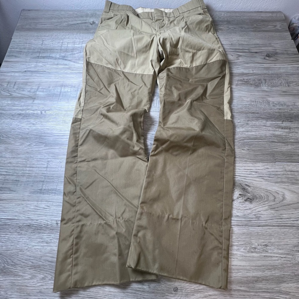 Eddie Bauer Field Pants Mens 38 Tan Reinforced Brush Guard USA Made Vintage 1970